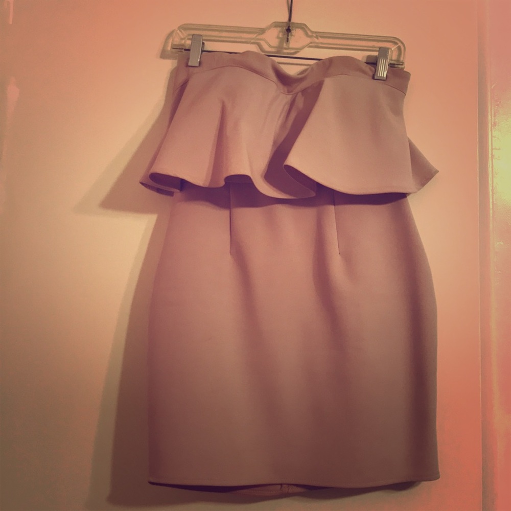 Blush pink ruffle dress